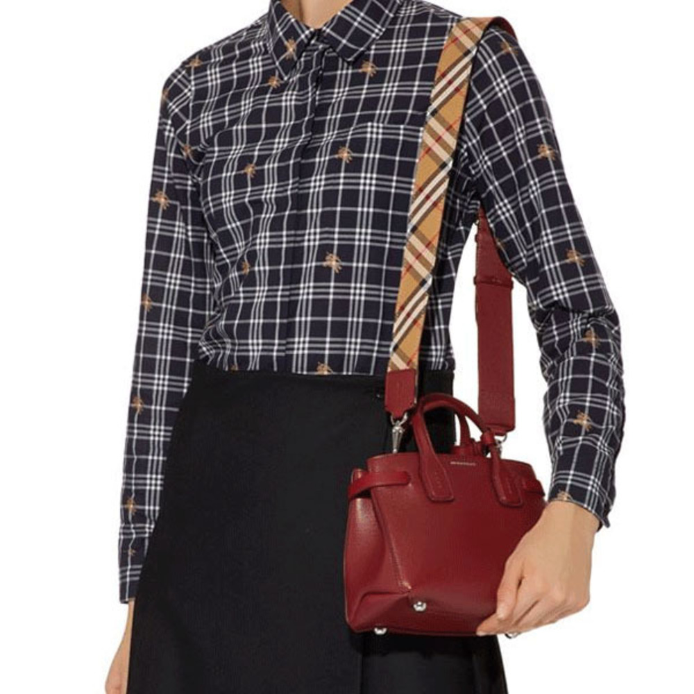 Burberry Outlet Red Tote Leather Bag